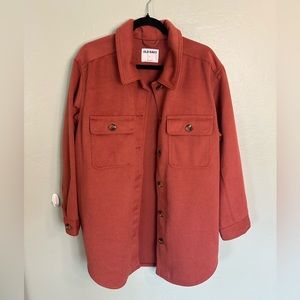 Oversized flannel sweater jacket Size Large Pink/dark mauve color
